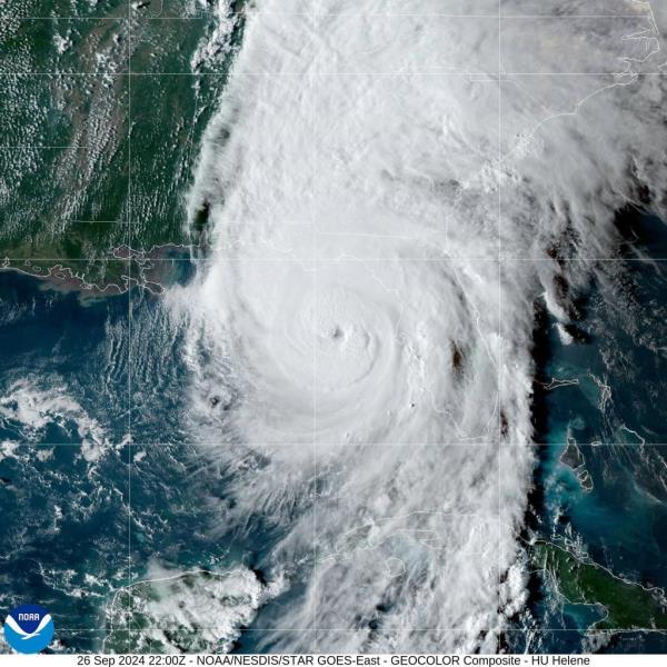 Hurricane Helene made landfall as a Category 4 storm at around 11:10 p.m. Thursday evening.