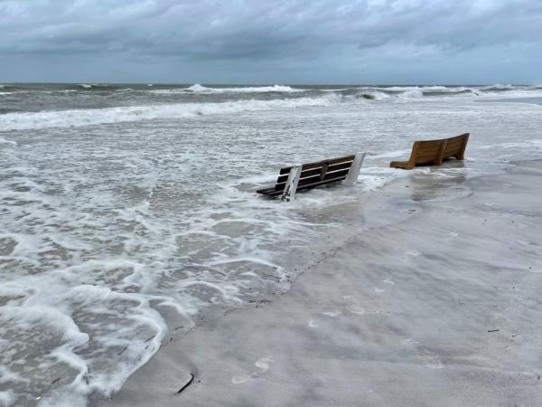 North Anna Maria Island is flooded from water affected by Hurricane Helene on Sept. 26, 2024.